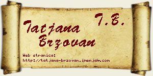 Tatjana Brzovan vizit kartica